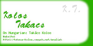 kolos takacs business card